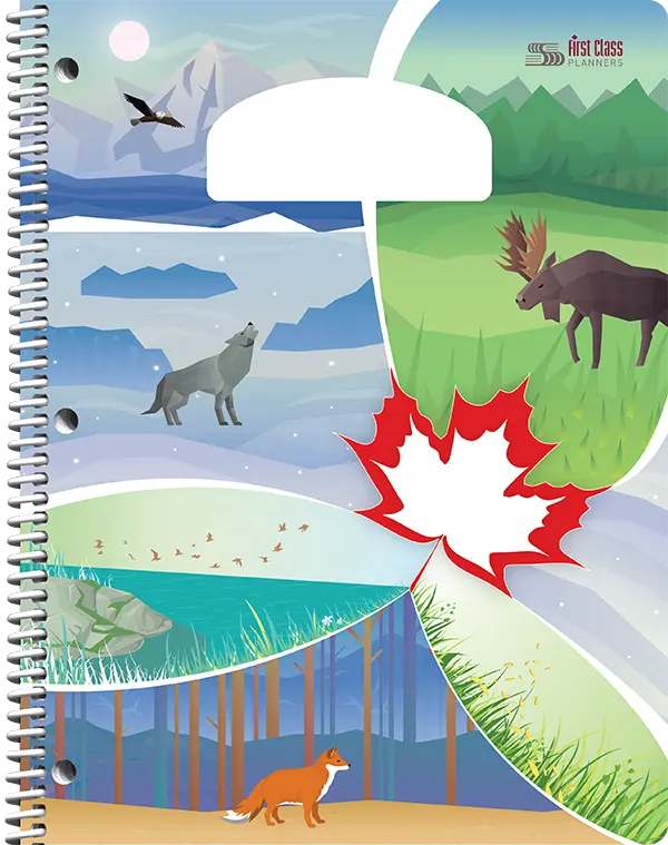Choix de couvertures d’agendas scolaires PiQ Plein potentiel Standard – Animaux du Canada